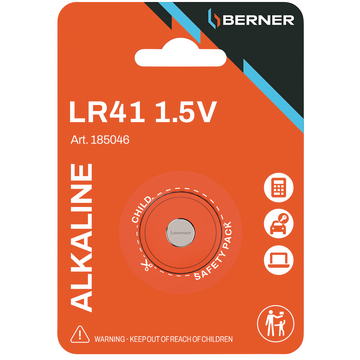 Batteri LR41 1,5V alkalisk